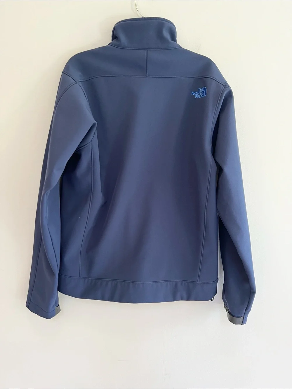 The North Face Zip-Up Soft Shell Chest Logo Jacket Coat  Shady Navy Blue, Small